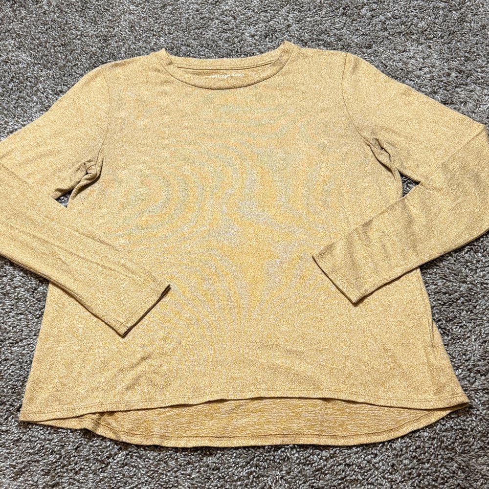 American Eagle Outfitters Gold Long Sleeve Top